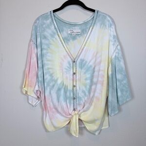 Vintage Havana Multicolor Tie-Dye Blouse Size L